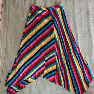 Simply Styled Rainbow Asymmetrical High Lo Skirt Size Small